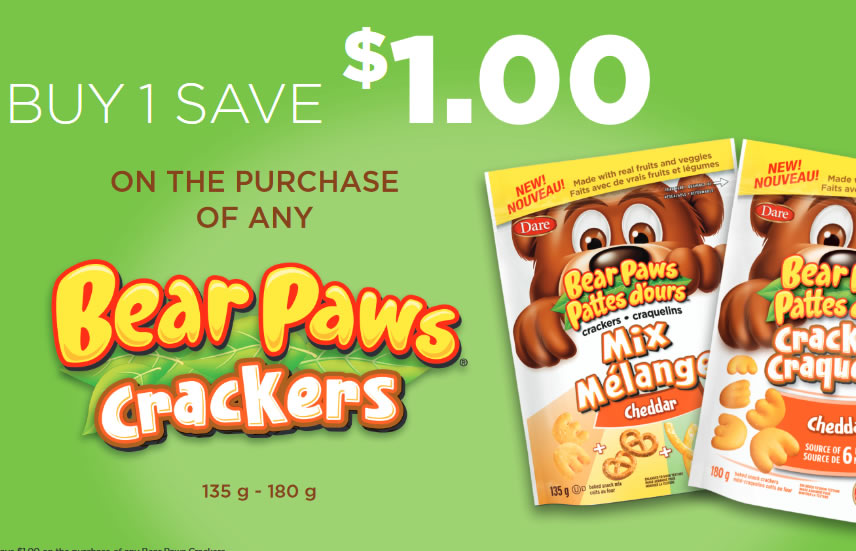 Save 1 On Dare Bear Paw Crackers