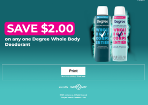 Degree Deodorant Coupon